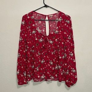 Aeropostale Floral patterned long sleeve top